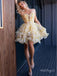 Lemon Yellow Beautiful A-Line Cute Mini New Arrival Homecoming Dresses,HM160