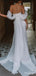 White Women Unique Off Shoulder Sweetheart Backless Long A-Line Wedding Dresses HS62