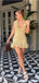 Sexy V-Neck Cap Shoulder Ruffle Women Mini Party Homecoming Dresses,HM285