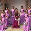 Purple Round-Neck Simple Mermaid Long Bridesmaid Dresses Online, BL129