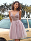 Purple Sweetheart Empire Tulle Pretty Mini New Arrival Homecoming Dresses,HM155