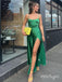 Green Sexy Soft Side Slit Floor-Length Popular Prom Dresses,ZX128