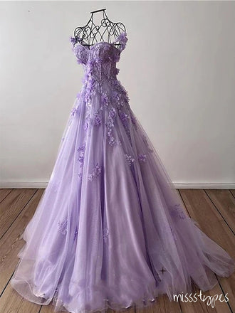 Gorgeous Purple Tulle Sweetheart Floor-Length Mermaid Prom Dresses ZX28