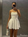 Simple Off White A-line Mini Short Party Homecoming Dresses,HM301