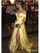 Simple Yellow A-line Off Shoulder Maxi Long Prom Evening Party Women Dresses ,ZX388