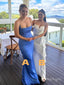 Mismatched Square Spaghetti Strap Mermaid Floor-Length Long Prom Evening Dress,ZX371