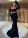 Sexy Black Beaded Full Sleeve Mermaid Long Prom Evening Dress,ZX343